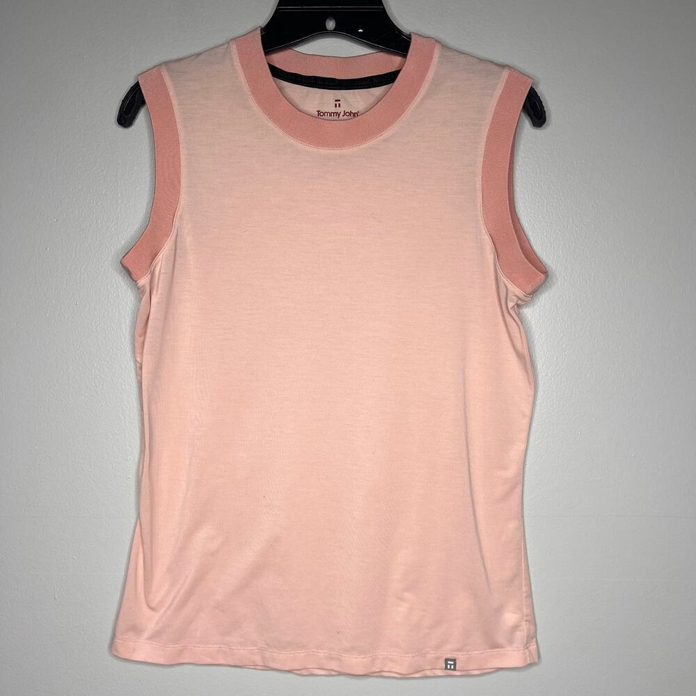 Tommy John Women's Small Go Anywhere Lounge Tank Crew‎ Neck Top Sleep Sand Pink